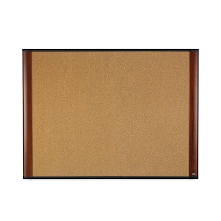 3M Cork Bulletin Board 72"x48", Mahogany C7248MY